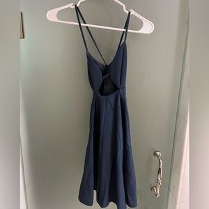 ASOS Navy Blue Mini Dress with Spaghetti Straps